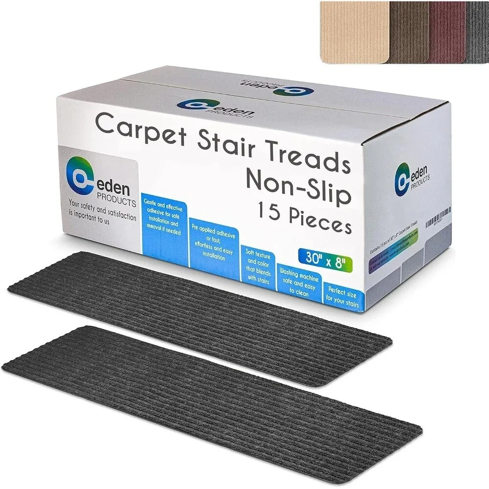 15-PCS Non-Slip Carpet Stair Treads for Wooden Steps 8